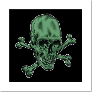 Skull and Crossbones Zombie Green Variant Posters and Art